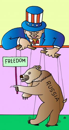 Cartoon: Freedom (medium) by Alexei Talimonov tagged usa,russia