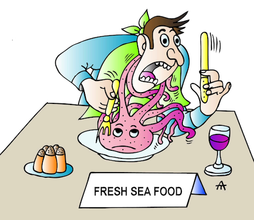 Cartoon: Fresh Sea Food (medium) by Alexei Talimonov tagged sea,food