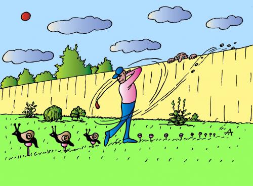 Cartoon: Garden Golf (medium) by Alexei Talimonov tagged golf,garden
