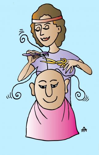 Hairdresser By Alexei Talimonov | Philosophy Cartoon | TOONPOOL