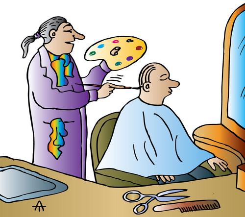 Cartoon: Hairdresser Artist (medium) by Alexei Talimonov tagged hairdresser,artist