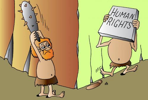 Cartoon: Human Rights (medium) by Alexei Talimonov tagged human,rights,stoneage,prehistoric