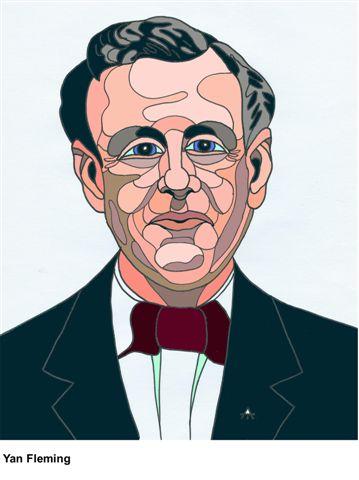 Cartoon: Ian Fleming (medium) by Alexei Talimonov tagged author,literature,books,ian,fleming