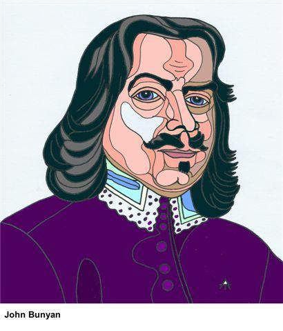 Cartoon: John Bunyan (medium) by Alexei Talimonov tagged author,literature,books,john,bunyan