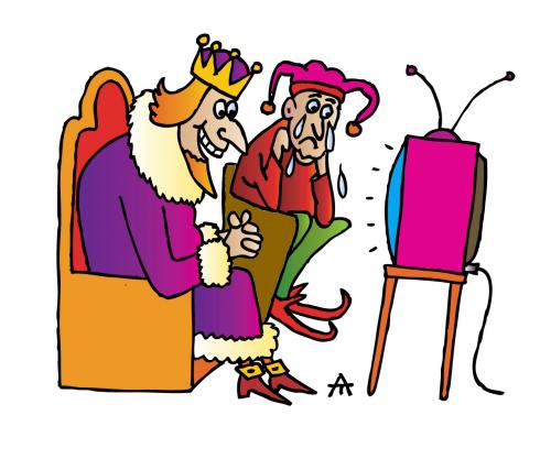 Cartoon: King and TV (medium) by Alexei Talimonov tagged king,tv
