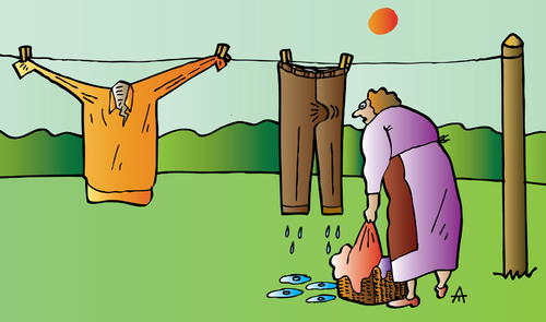 Cartoon: Linen (medium) by Alexei Talimonov tagged linen