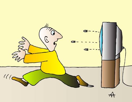 Cartoon: Man and TV (medium) by Alexei Talimonov tagged tv,media