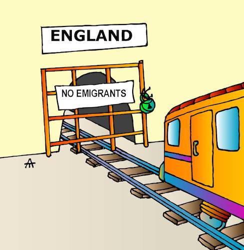 Cartoon: No Emigrants (medium) by Alexei Talimonov tagged emigrants,england