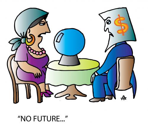 Cartoon: No Future (medium) by Alexei Talimonov tagged financial,crisis,money
