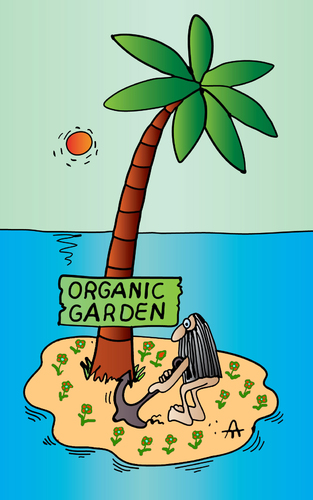 Cartoon: Organic Gardening (medium) by Alexei Talimonov tagged organic,gardening,island