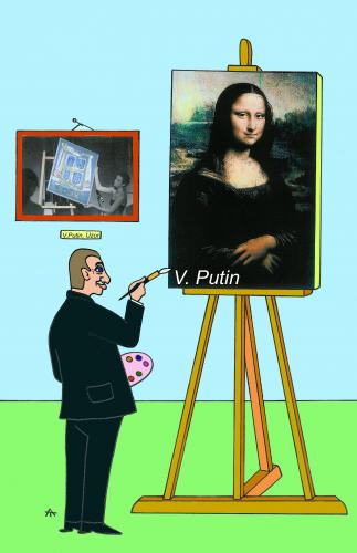 Cartoon: Paintings (medium) by Alexei Talimonov tagged putin,mona,lisa,russia