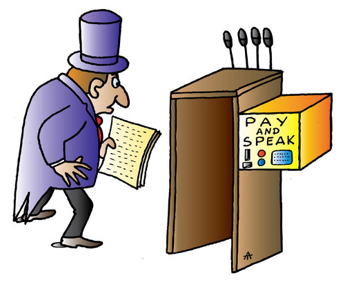 Cartoon: Pay and Speak (medium) by Alexei Talimonov tagged politician,speech