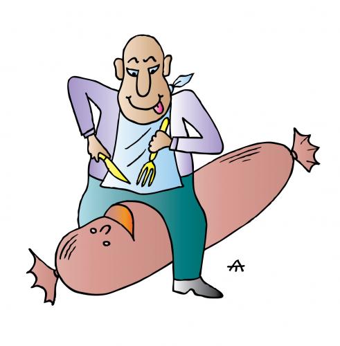 Cartoon: Sausage (medium) by Alexei Talimonov tagged sausage