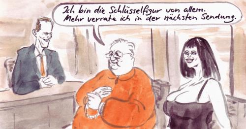 Cartoon: Schreiber (medium) by Alexei Talimonov tagged schreiber,cdu,spendenaffäre,tv,gericht