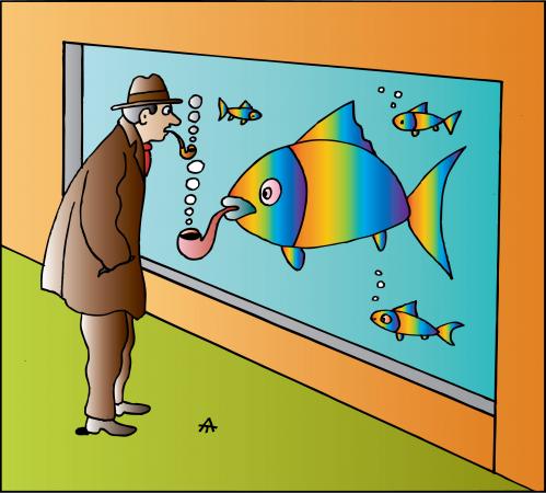Cartoon: Smoking Fishes (medium) by Alexei Talimonov tagged smoking,fishes,shop