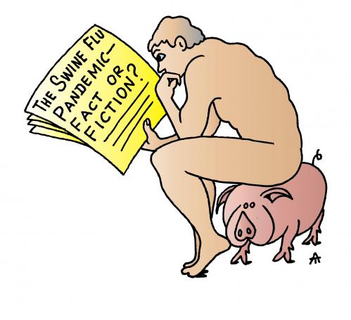 Cartoon: Swine Flu (medium) by Alexei Talimonov tagged swine,flu,virus