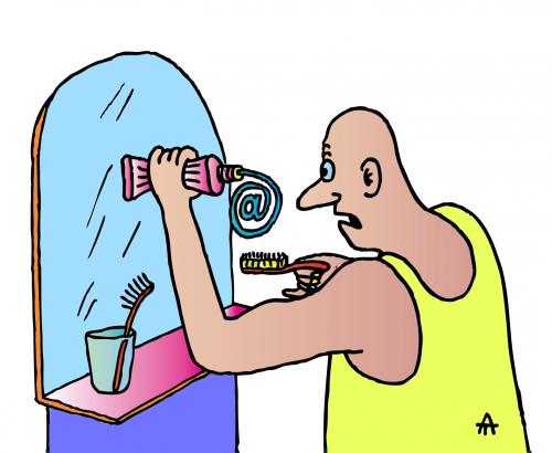 Cartoon: Toothpaste (medium) by Alexei Talimonov tagged toothpaste,internet