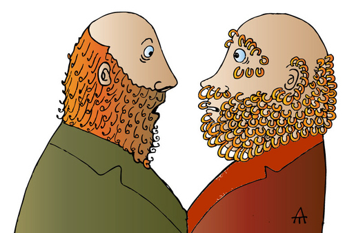 Cartoon: Two Men (medium) by Alexei Talimonov tagged piercing