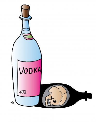 Cartoon: Vodka (medium) by Alexei Talimonov tagged vodka,alcohol,drinking