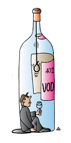 Cartoon: Vodka (medium) by Alexei Talimonov tagged vodka,alcohol,drinking