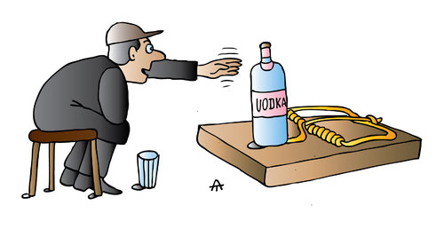 Cartoon: Vodka (medium) by Alexei Talimonov tagged vodka,alcohol,drinking