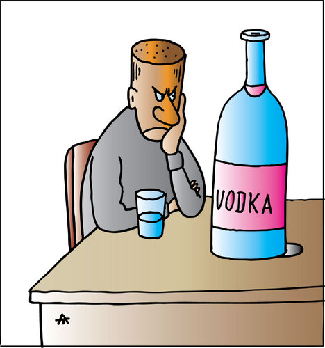 Cartoon: Vodka (medium) by Alexei Talimonov tagged vodka,alcohol,drinking