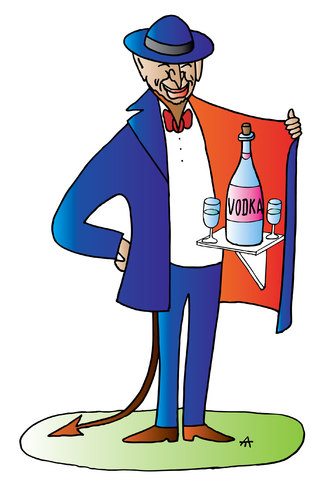 Cartoon: Vodka (medium) by Alexei Talimonov tagged vodka,alcohol,drinking