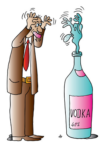 Cartoon: Vodka (medium) by Alexei Talimonov tagged vodka,alcohol,drinking