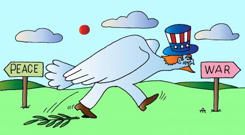 Cartoon: War and Peace (medium) by Alexei Talimonov tagged usa,war,peace
