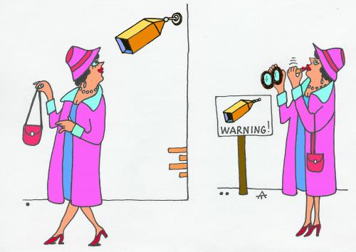 Cartoon: Warning Camera (medium) by Alexei Talimonov tagged warning,camera