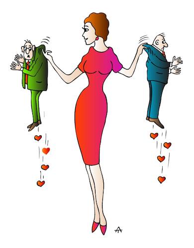 Cartoon: Woman and men (medium) by Alexei Talimonov tagged woman,men,love