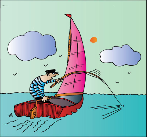 Yacht By Alexei Talimonov | Sports Cartoon | TOONPOOL