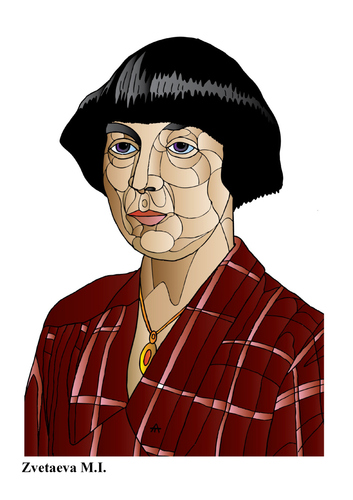 Cartoon: Zvetaeva M.I. (medium) by Alexei Talimonov tagged zvetaeva