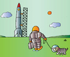 Cartoon: astronaut and dog (small) by Alexei Talimonov tagged astronaut,dog,hund