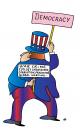 Cartoon: Democracy (small) by Alexei Talimonov tagged democracy,usa,president,war,crime