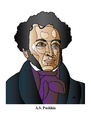 Cartoon: Pushkin (small) by Alexei Talimonov tagged pushkin