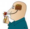 Cartoon: Suicide (small) by Alexei Talimonov tagged suicide,explosion,smoking,smoker,bomb,fire