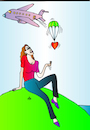 Cartoon: Woman and Aircraft (small) by Alexei Talimonov tagged woman,aircraft