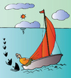 Cartoon: Yacht (small) by Alexei Talimonov tagged yacht