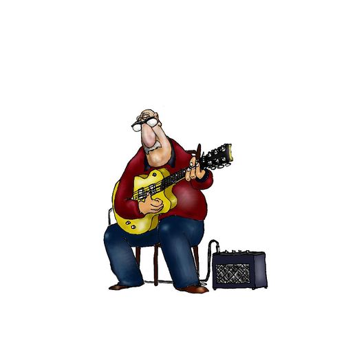Cartoon: Jazz guitarist (medium) by thegaffer tagged musician