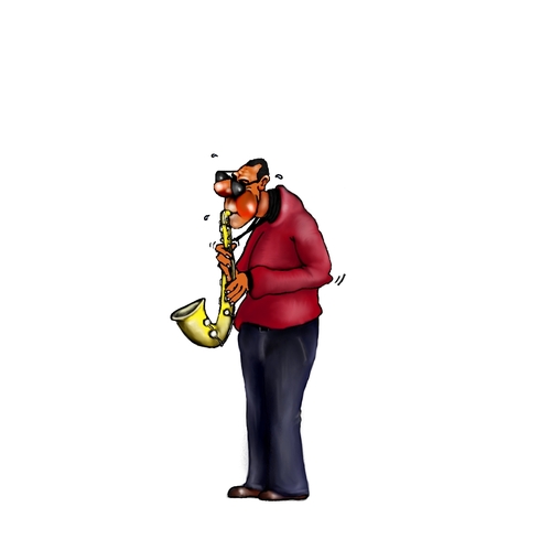 Cartoon: jazz sax (medium) by thegaffer tagged music,jazz,sax