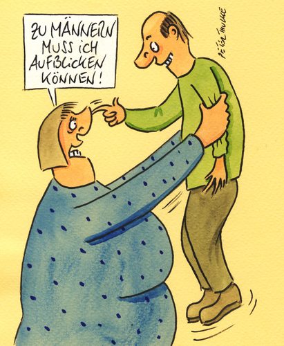 Cartoon: aufblicken (medium) by Peter Thulke tagged ehe,männer,frauen,ehe,männer,frauen