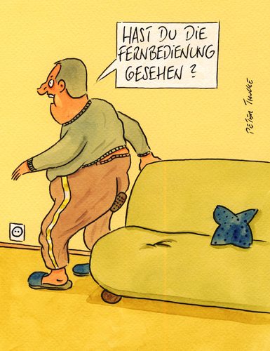 Cartoon: fernbedienung (medium) by Peter Thulke tagged fernsehen,fernsehen