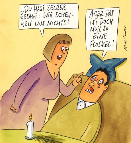 Cartoon: floskel (medium) by Peter Thulke tagged weihnachten,geschenke,weihnachten,geschenke