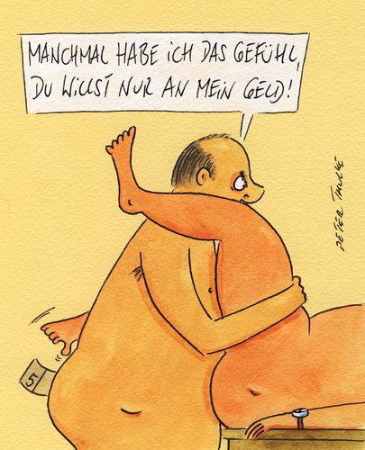 Cartoon: geld (medium) by Peter Thulke tagged geld,geld,sex,mann,frau,partnerschaft,beziehung