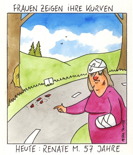 Cartoon: kurven (medium) by Peter Thulke tagged auto,frauen,auto,frauen