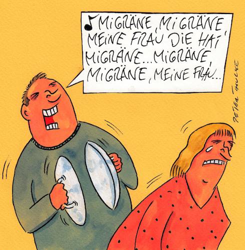 Cartoon: migräne (medium) by Peter Thulke tagged migräne,ehe,migräne,ehe