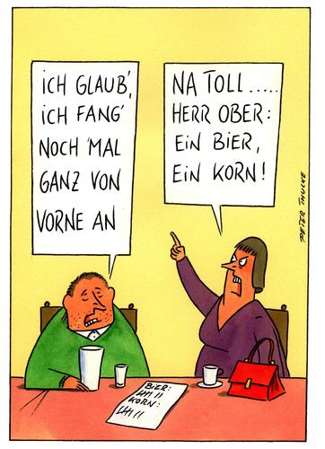 Cartoon: von vorne (medium) by Peter Thulke tagged kneipe,ehe,kneipe,ehe