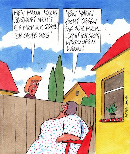 Cartoon: weglaufen (medium) by Peter Thulke tagged ehe,weglaufen,essen,dick,ehe,weglaufen,essen,dick