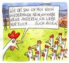 Cartoon: nur euch (small) by Peter Thulke tagged hühner,liebe